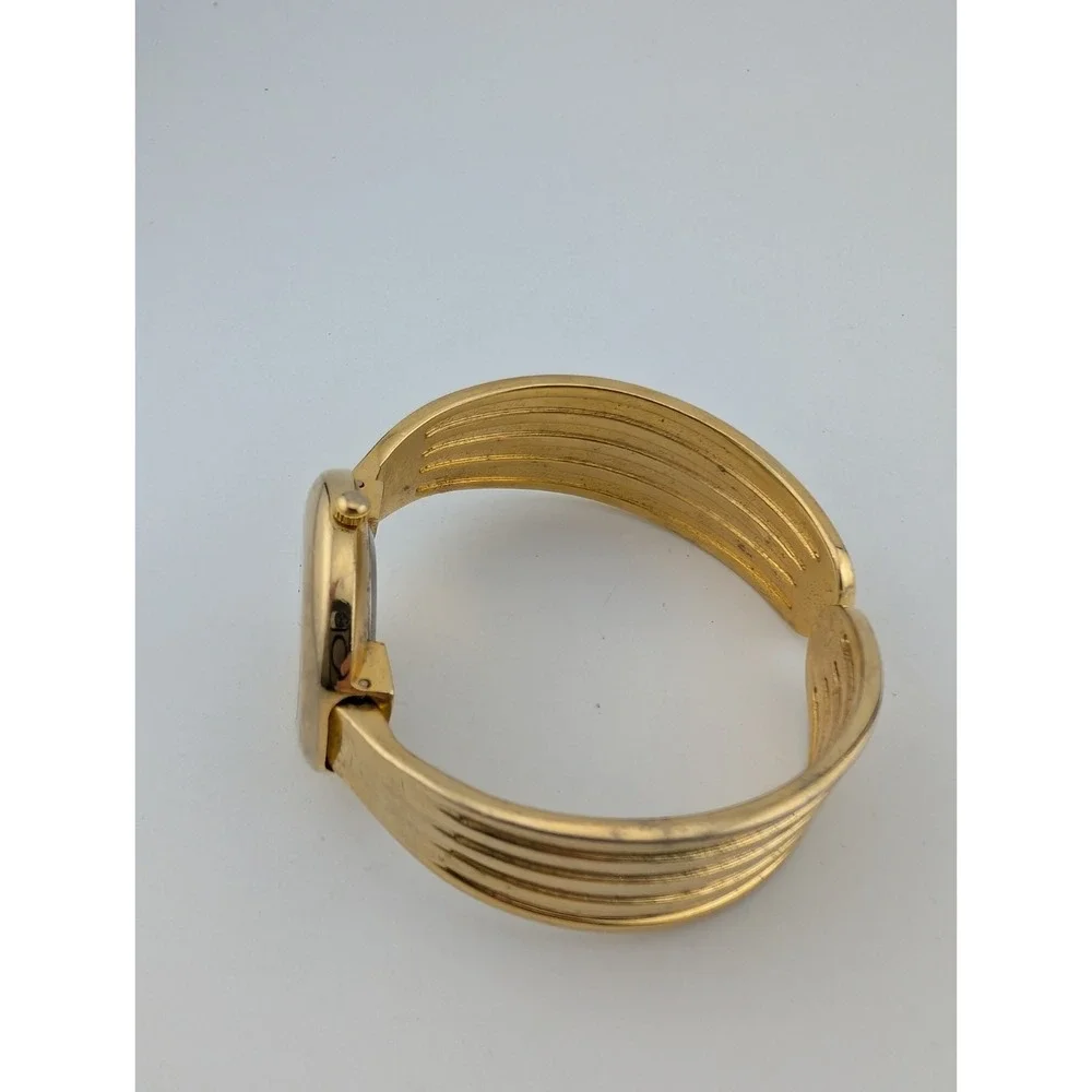 Vintage Pearl Christmas Tree Watch Women 30mm Case Gold Bangle Band- New Battery
